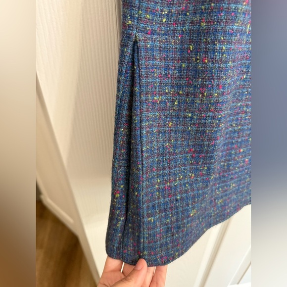 Vintage Pendleton Skirt Size 16 Midi Tweed A Line 100% Wool Academia Blue Pink - Picture 2 of 6